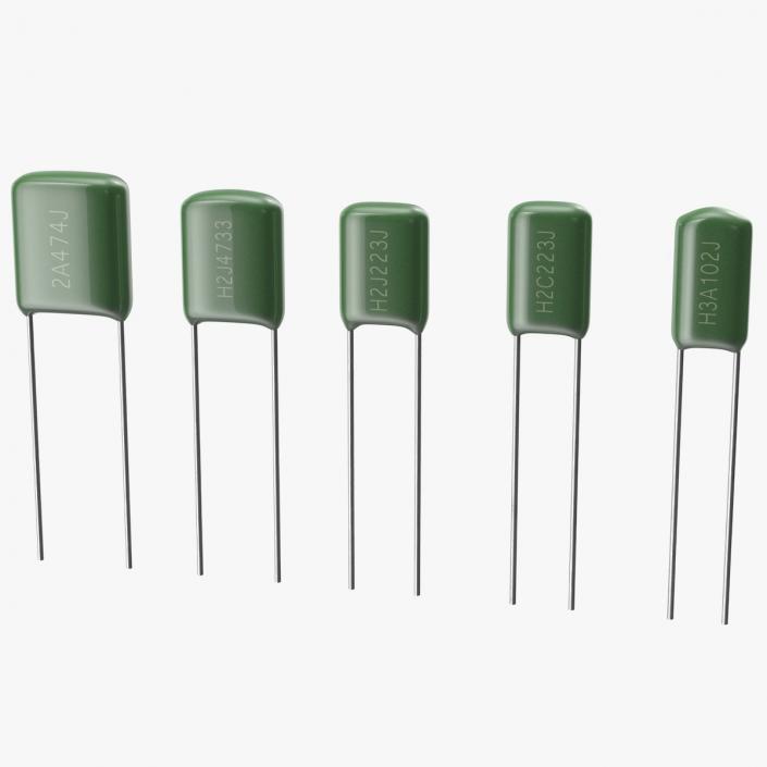 Mylar Polyester Film Capacitor Set 3D model