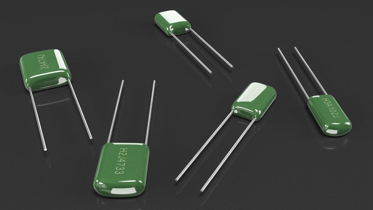 Mylar Polyester Film Capacitor Set 3D model