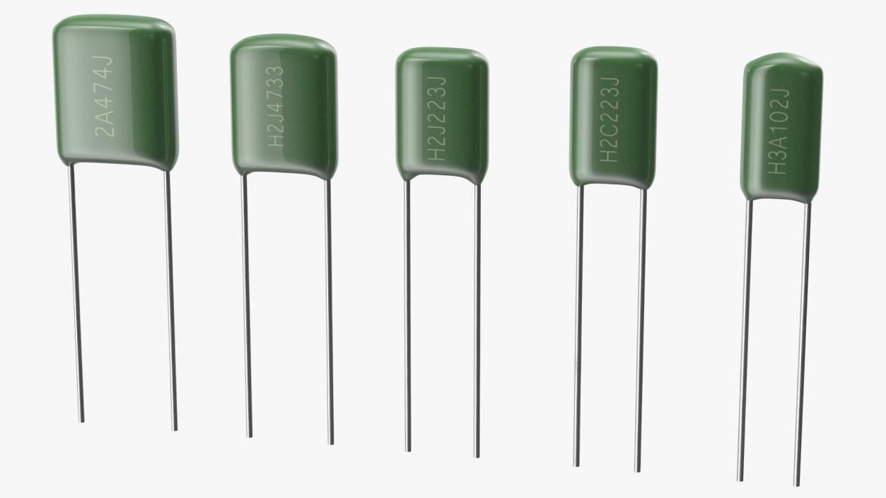 Mylar Polyester Film Capacitor Set 3D model