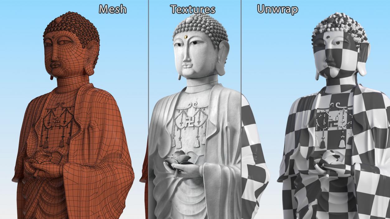 3D model Buddhist Statue Wat Phothikyan Phut Thak Tham