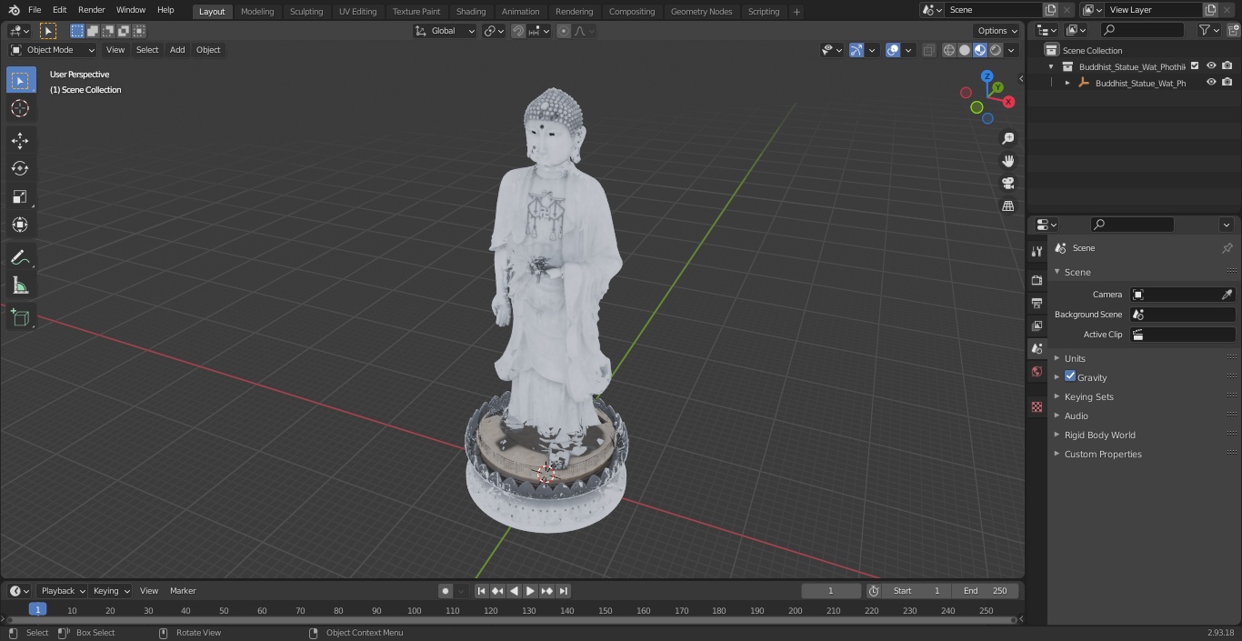 3D model Buddhist Statue Wat Phothikyan Phut Thak Tham