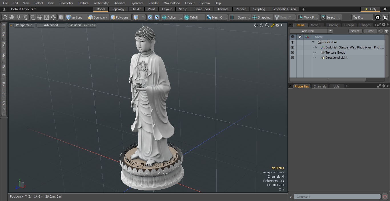 3D model Buddhist Statue Wat Phothikyan Phut Thak Tham