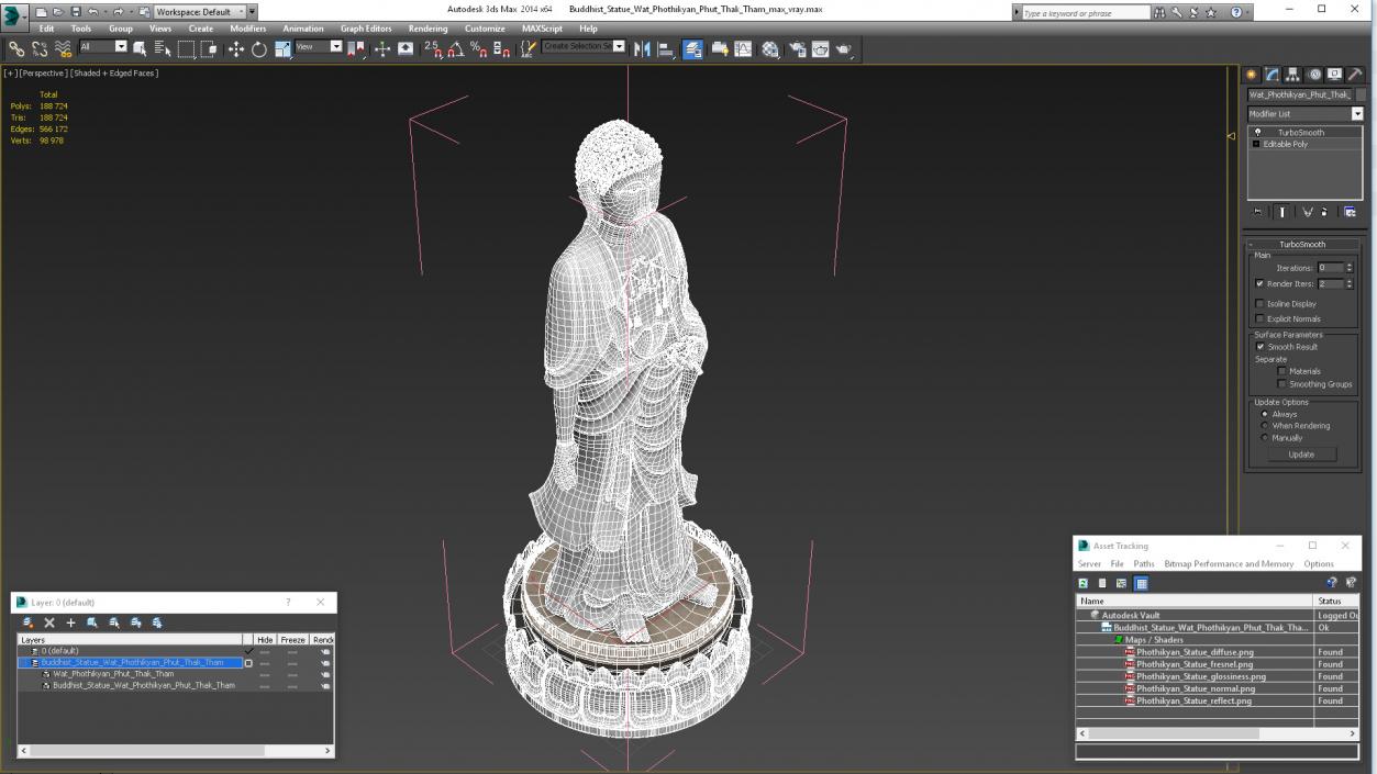 3D model Buddhist Statue Wat Phothikyan Phut Thak Tham