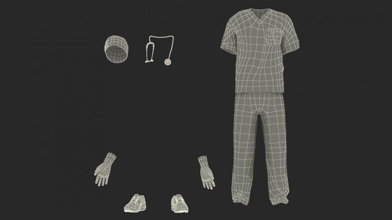 3D Male Surgeon Doctor Stained Blood Clothes