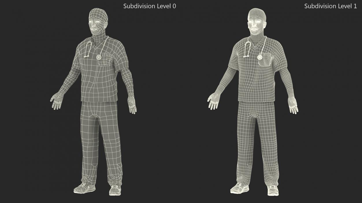 3D Male Surgeon Doctor Stained Blood Clothes