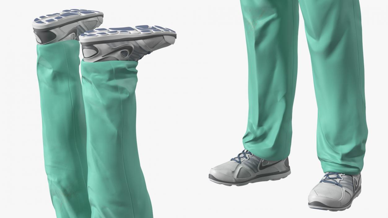 3D Male Surgeon Doctor Stained Blood Clothes