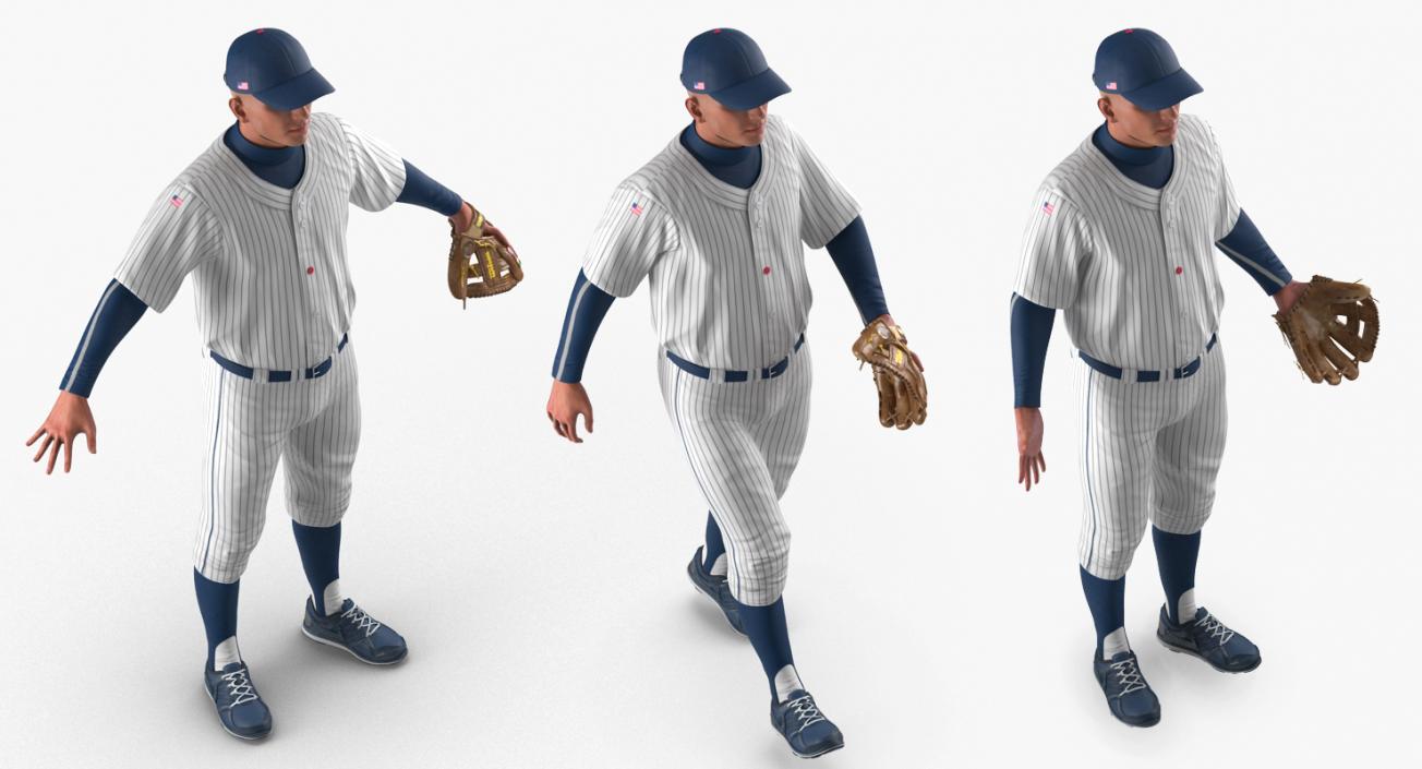 Baseball Player Rigged Generic 6 3D