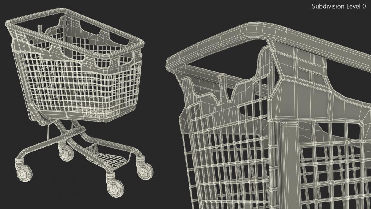 3D Araven Plastic Shopping Trolley LOOP 170L