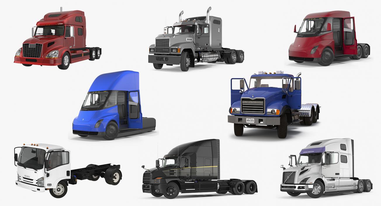 3D Rigged Trucks Collection 3