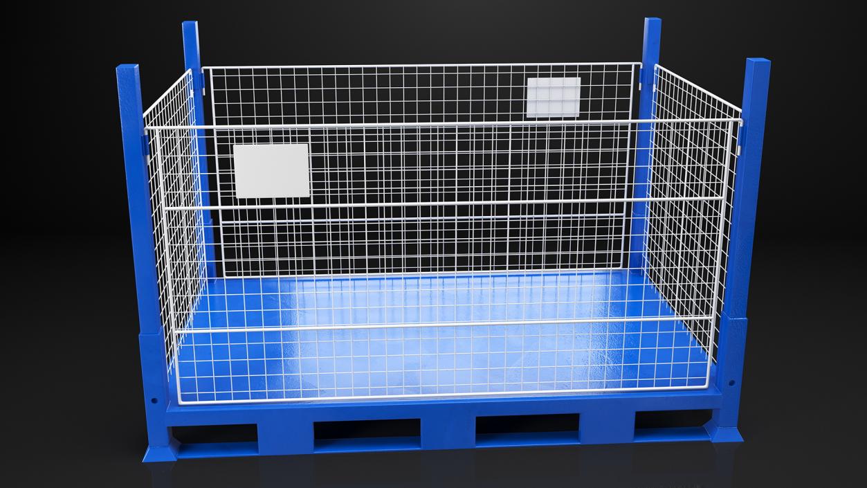 Collapsible Mesh Metal Pallet Cage 3D model