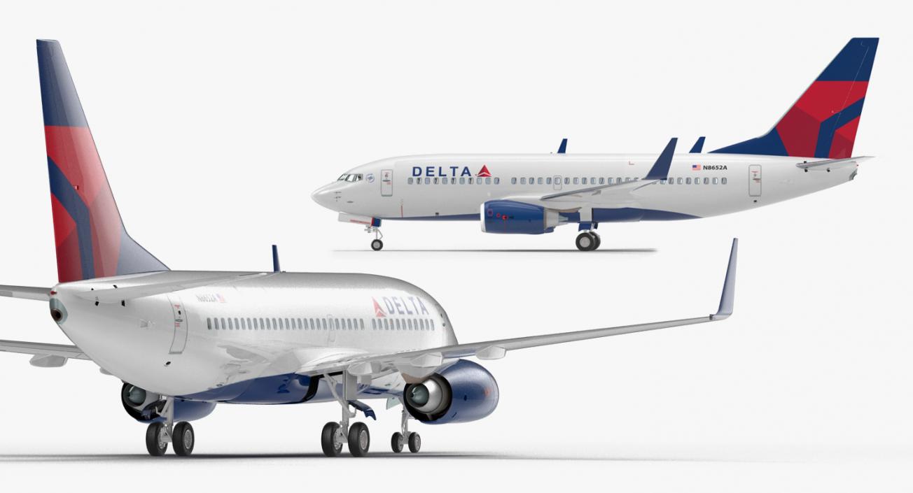 Boeing 737-700 with Interior Delta Air Lines 3D model