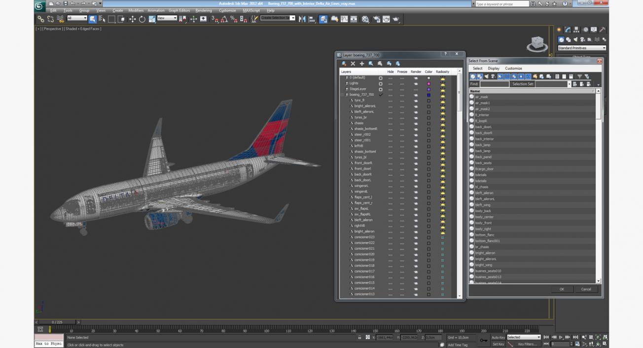 Boeing 737-700 with Interior Delta Air Lines 3D model