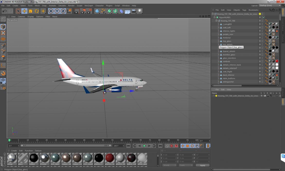 Boeing 737-700 with Interior Delta Air Lines 3D model