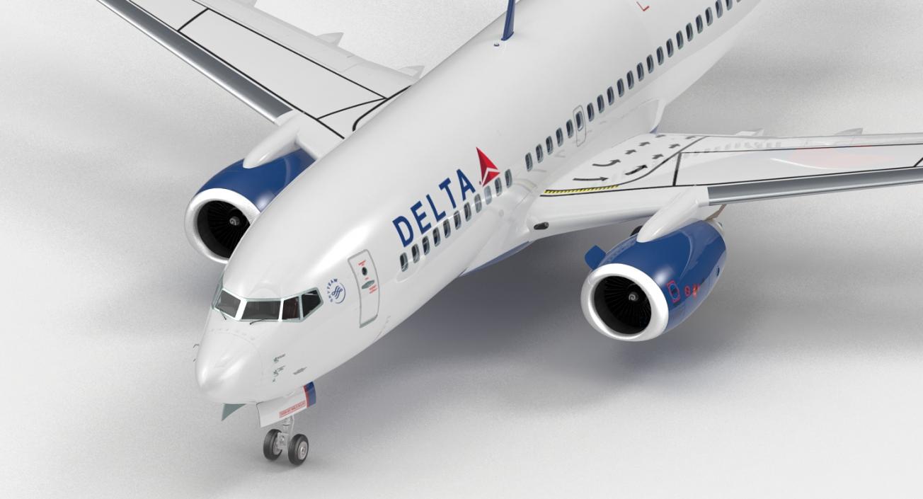 Boeing 737-700 with Interior Delta Air Lines 3D model