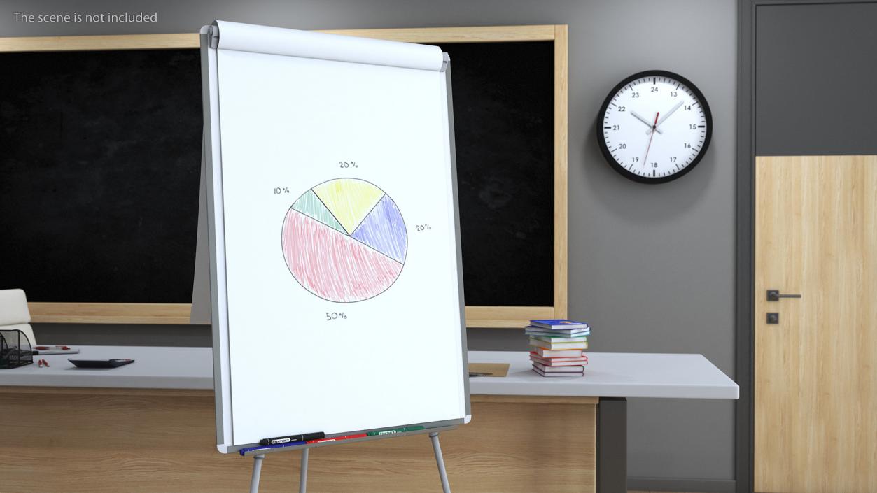 3D Pie Diagram on Flip Chart Board