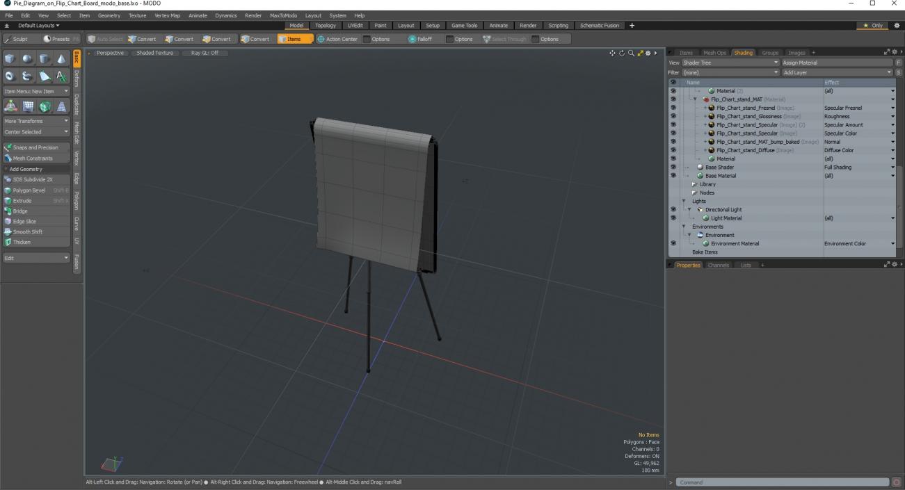 3D Pie Diagram on Flip Chart Board