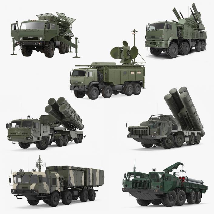 3D Russian Missile Systems Rigged Collection 4 model