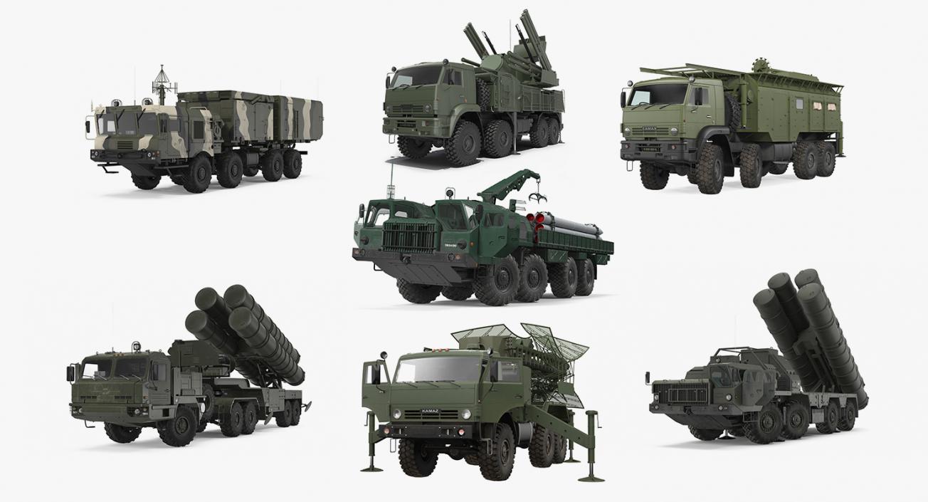 3D Russian Missile Systems Rigged Collection 4 model