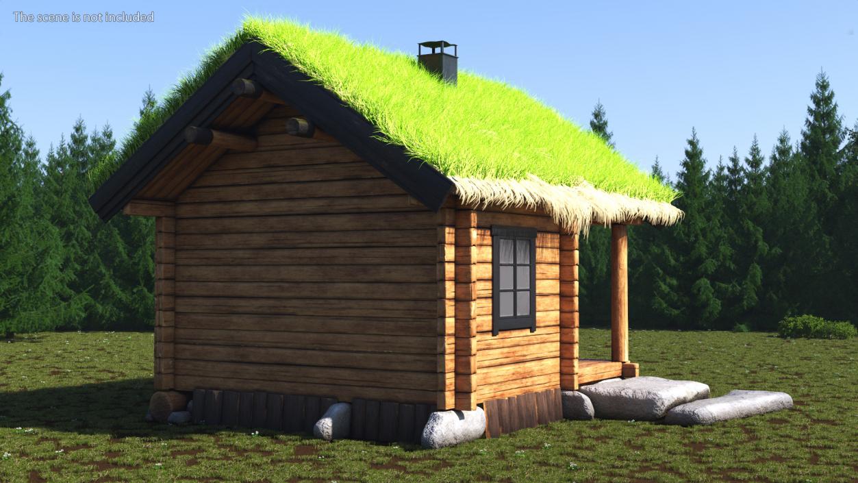 Wooden Hunting Lodge Fur 3D model