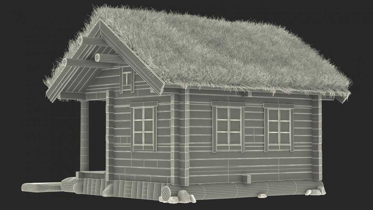 Wooden Hunting Lodge Fur 3D model