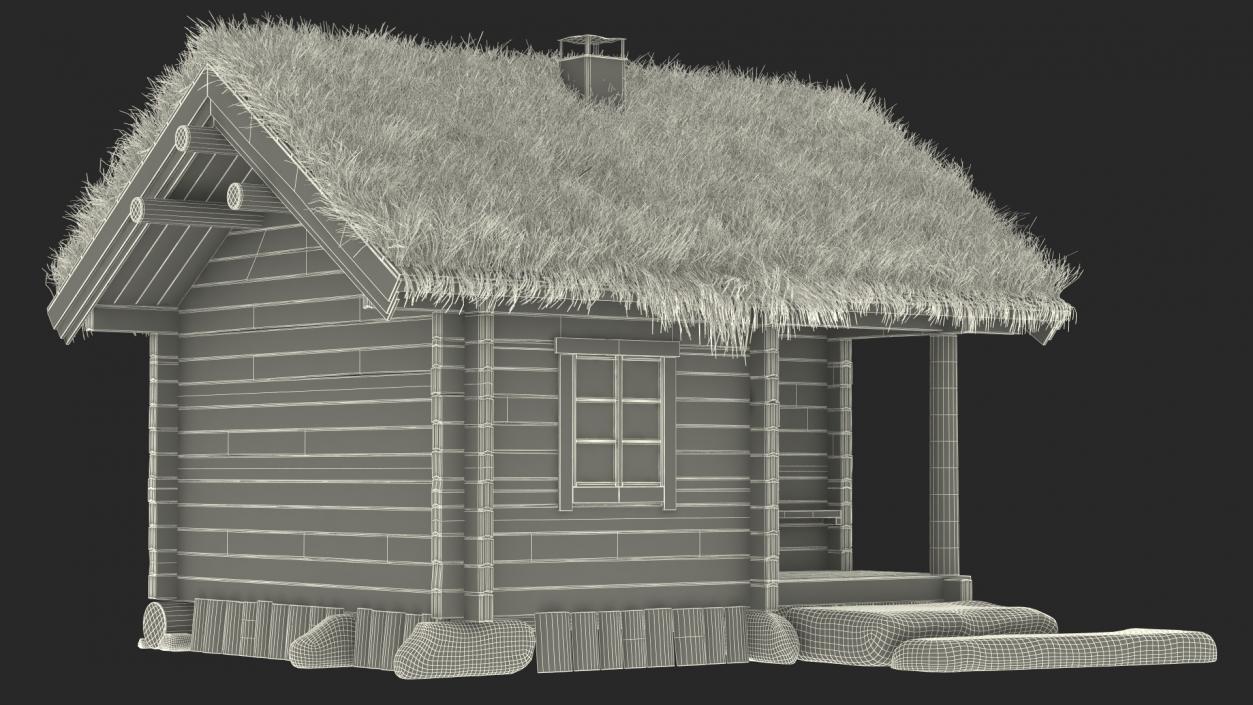 Wooden Hunting Lodge Fur 3D model