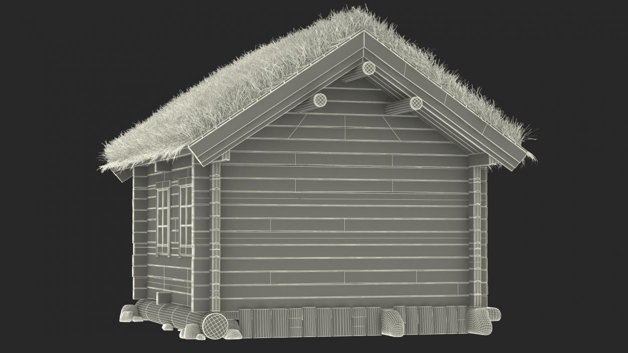 Wooden Hunting Lodge Fur 3D model