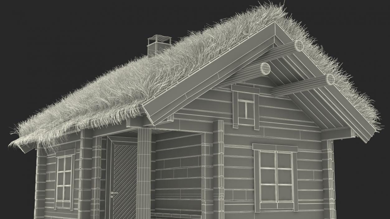 Wooden Hunting Lodge Fur 3D model