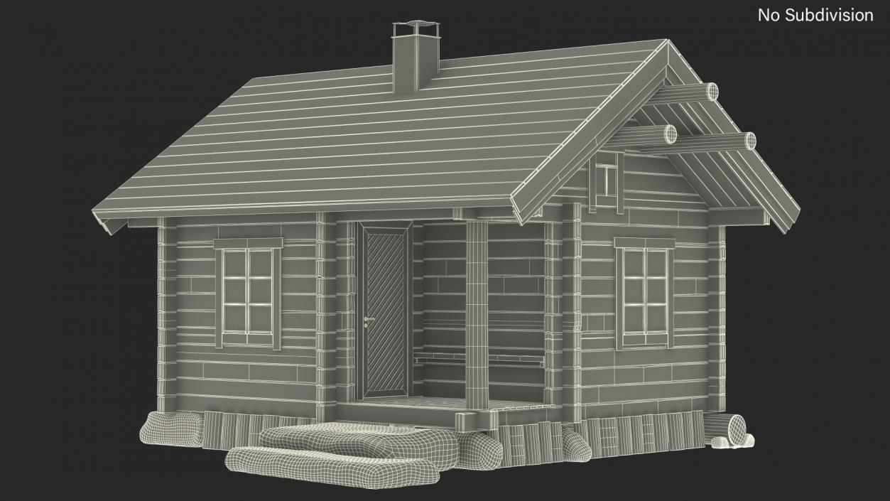 Wooden Hunting Lodge Fur 3D model