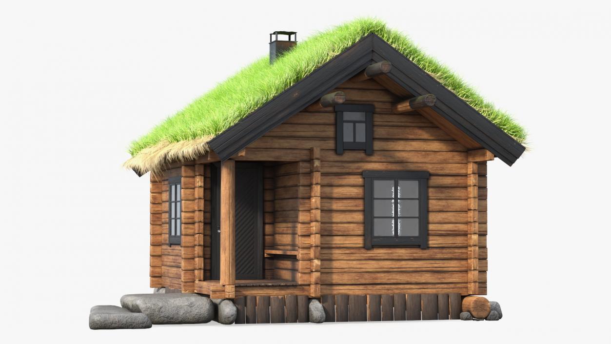 Wooden Hunting Lodge Fur 3D model