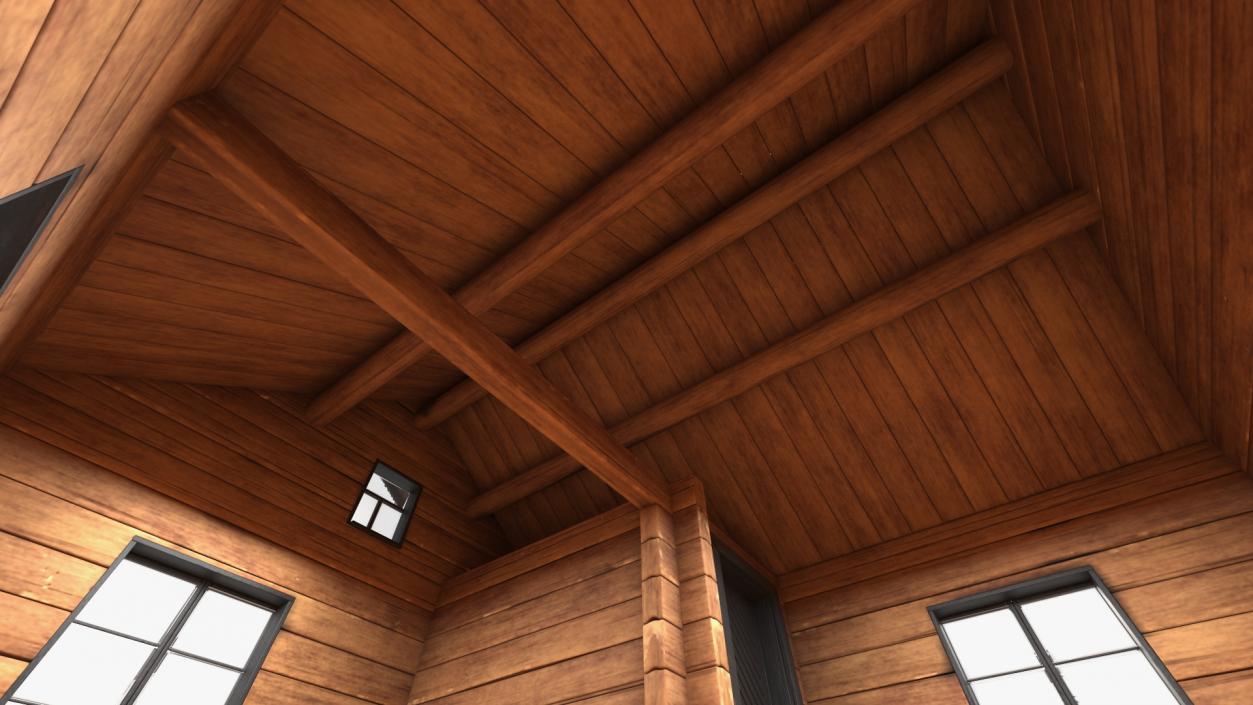 Wooden Hunting Lodge Fur 3D model