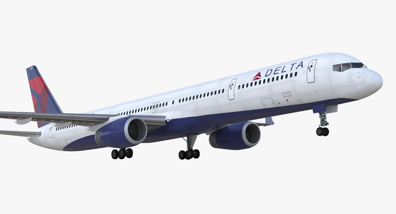 3D Boeing 757-300 Delta with Cabin