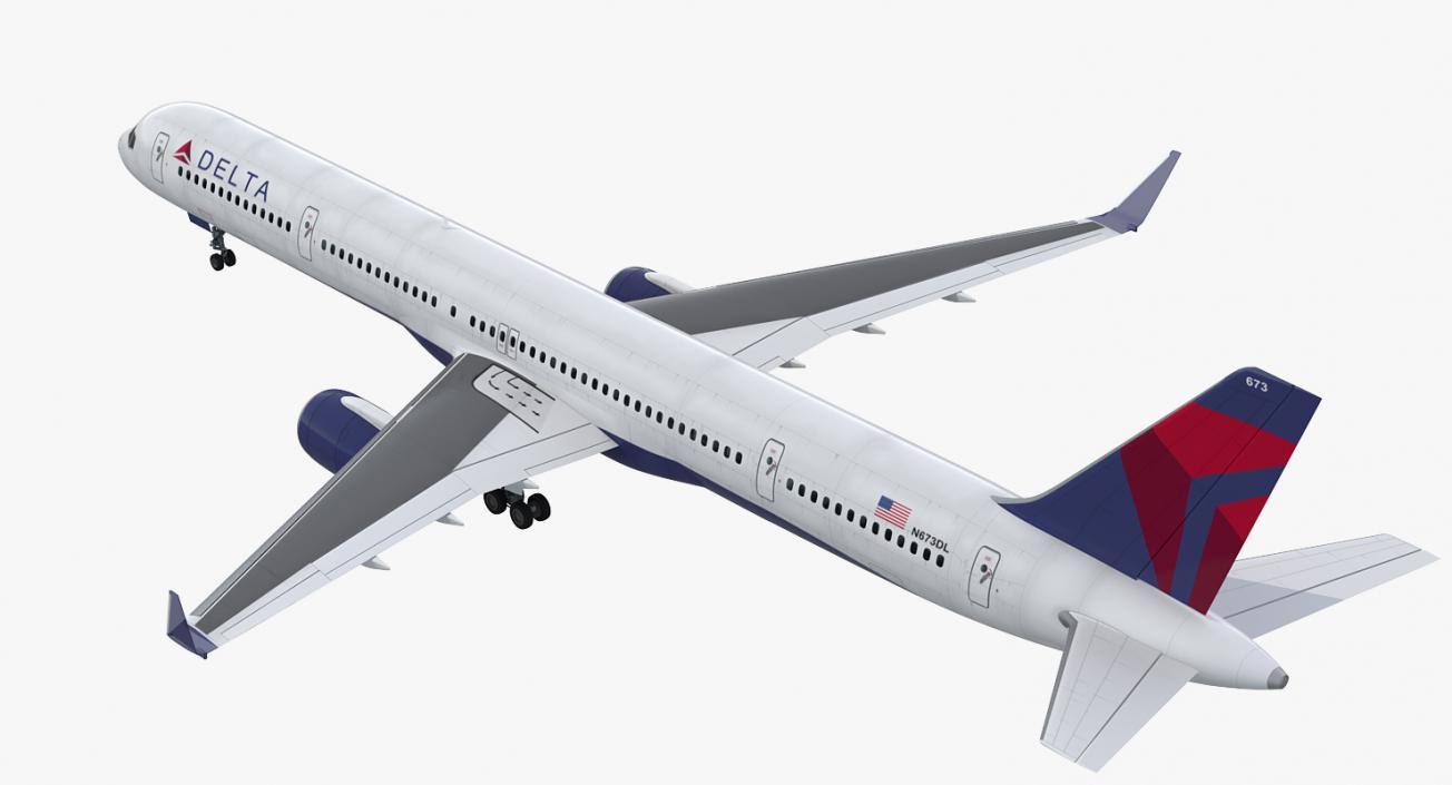 3D Boeing 757-300 Delta with Cabin