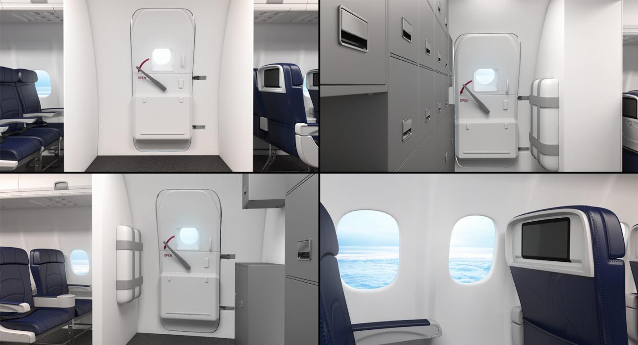 3D Boeing 757-300 Delta with Cabin