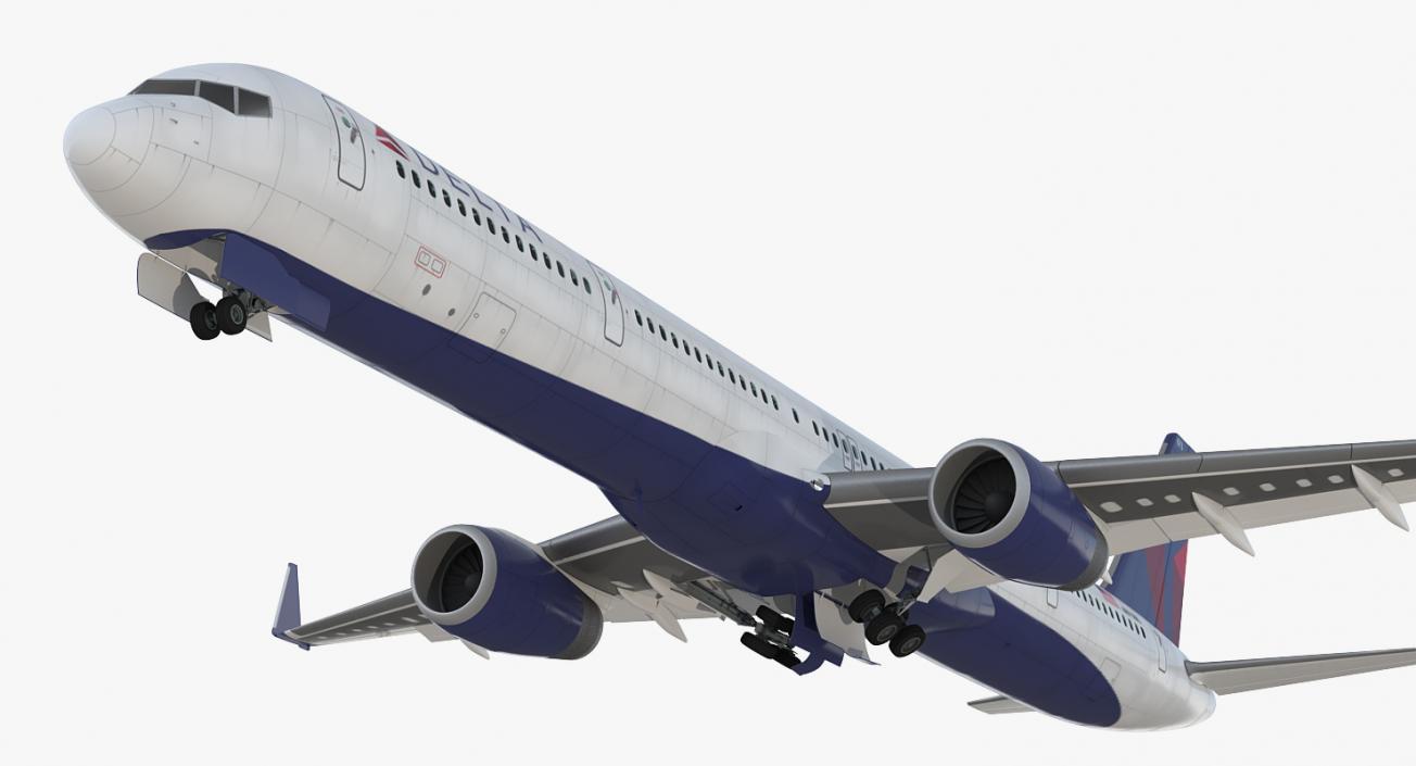 3D Boeing 757-300 Delta with Cabin