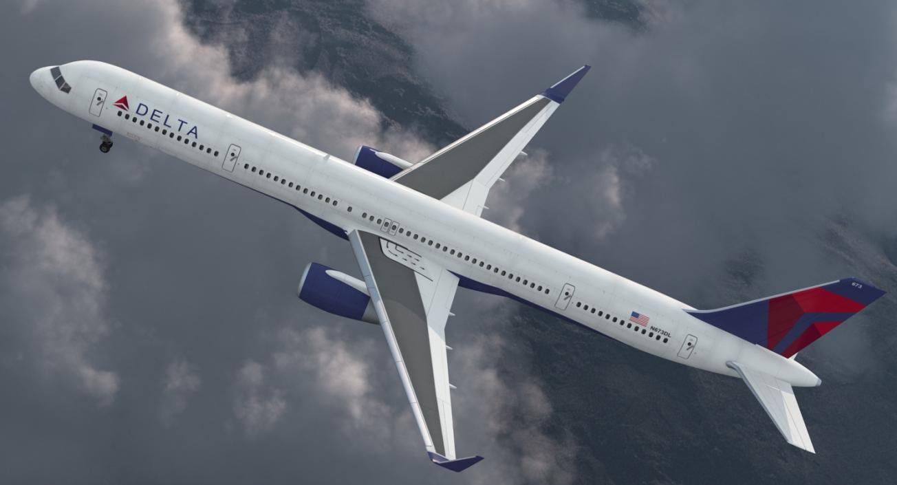 3D Boeing 757-300 Delta with Cabin