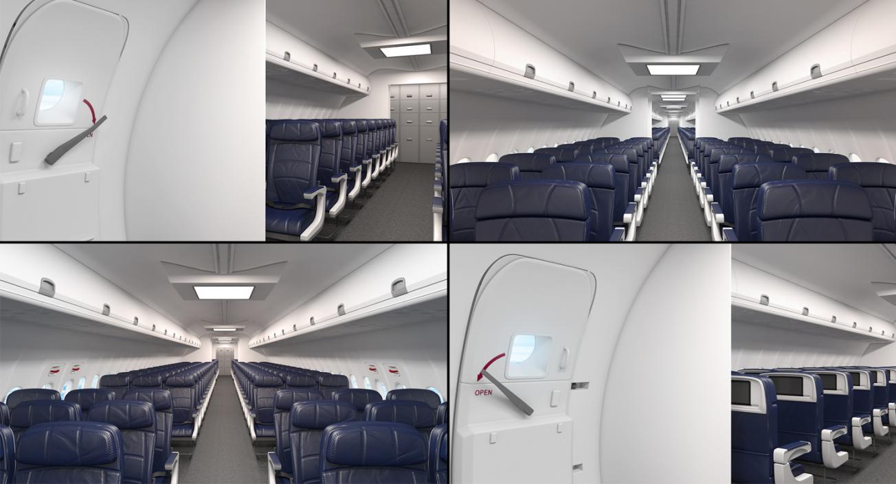 3D Boeing 757-300 Delta with Cabin