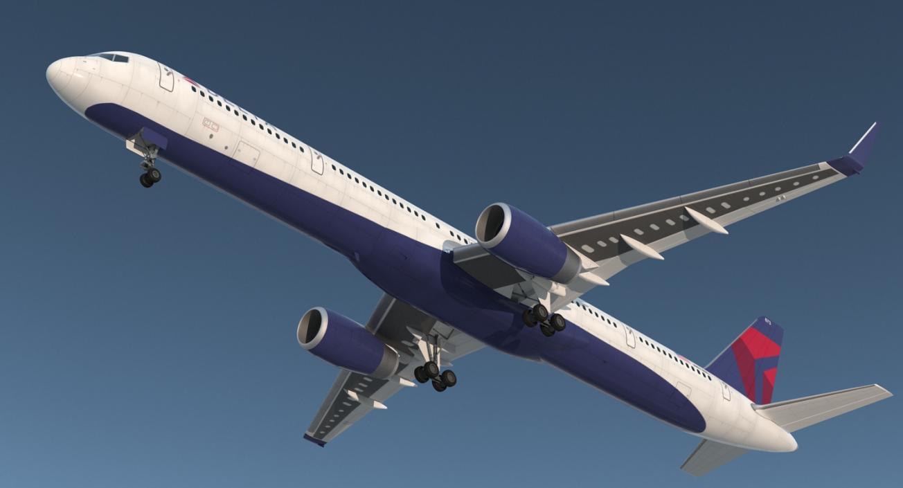 3D Boeing 757-300 Delta with Cabin