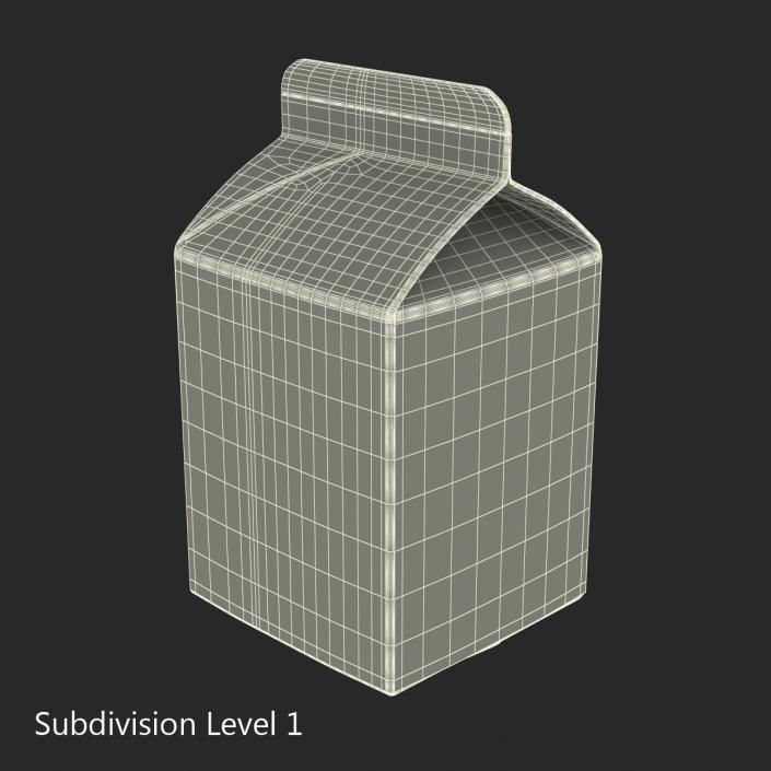 3D Pint Milk Carton Generic Template model