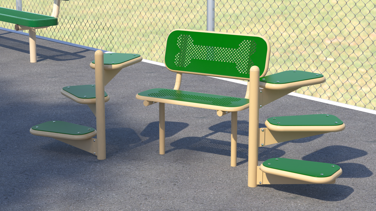 Dog Park Pal Bench Green 3D model