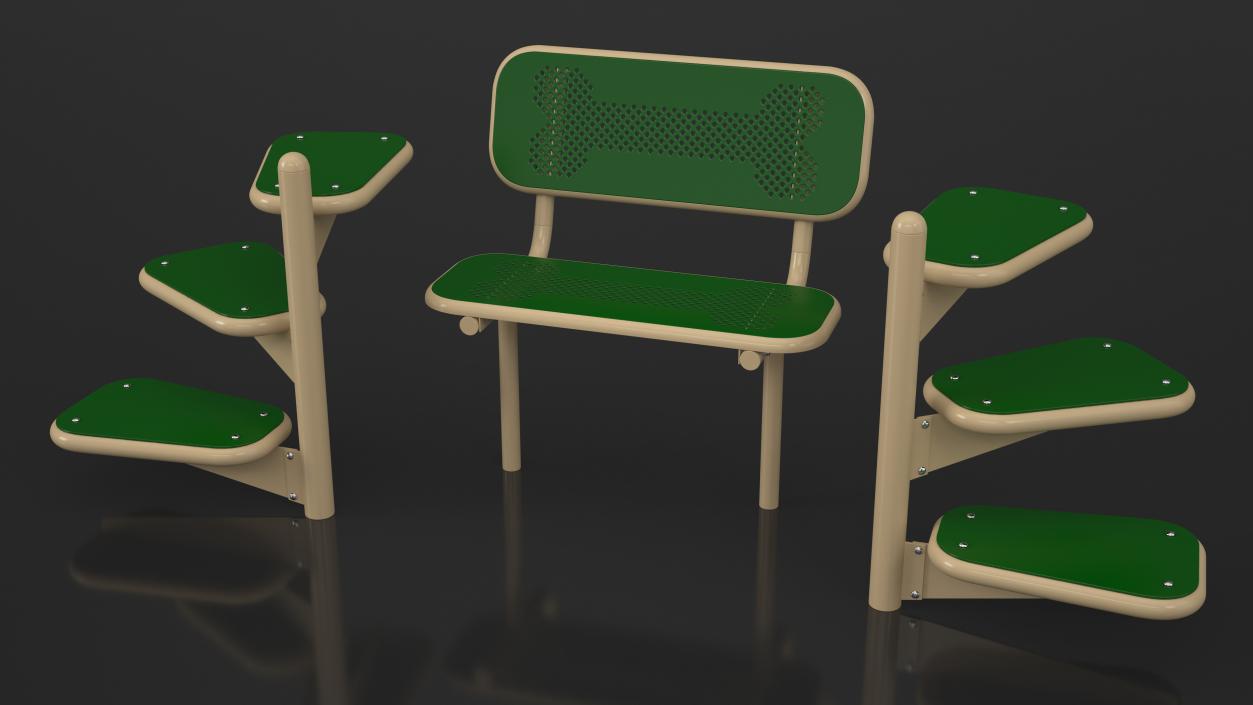 Dog Park Pal Bench Green 3D model