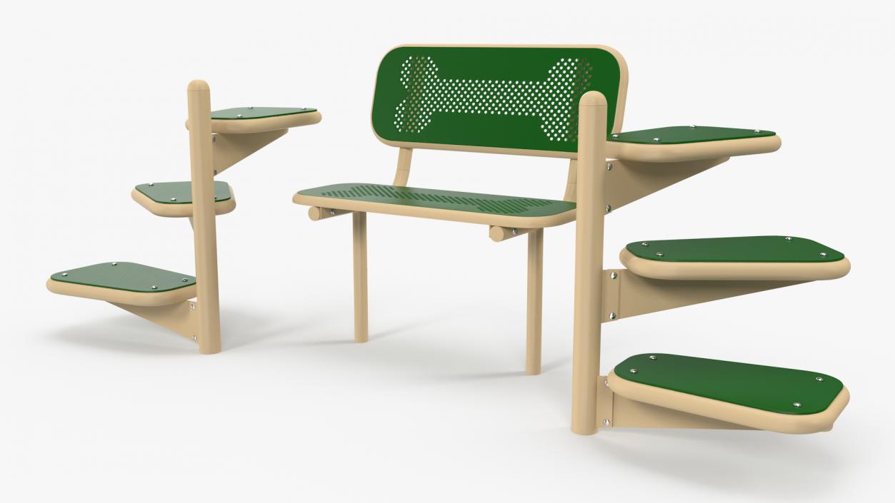 Dog Park Pal Bench Green 3D model