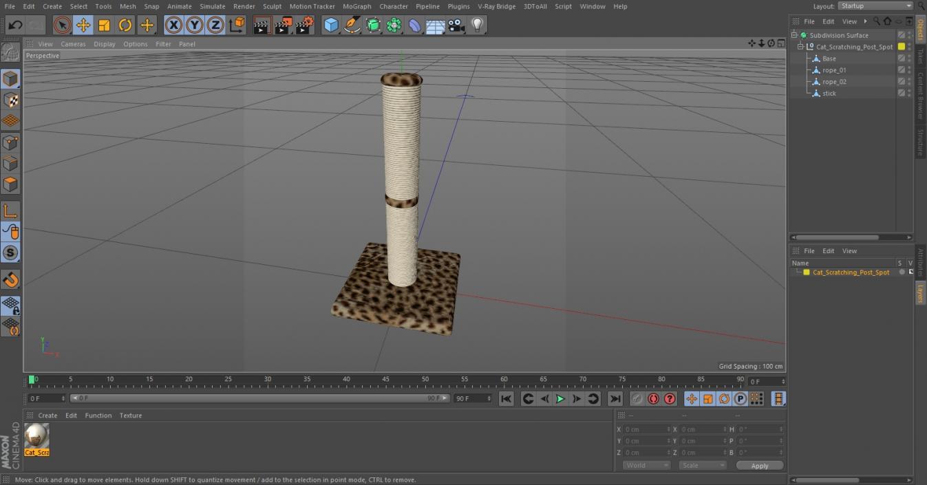 Cat Scratching Post Spot 3D model