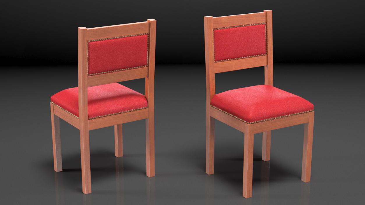 3D Church Wooden Chairs Collection