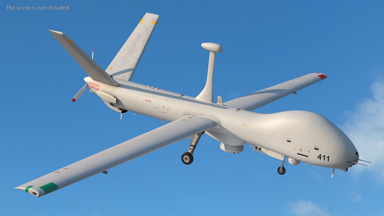 Elbit Hermes 900 UAV Rigged 3D