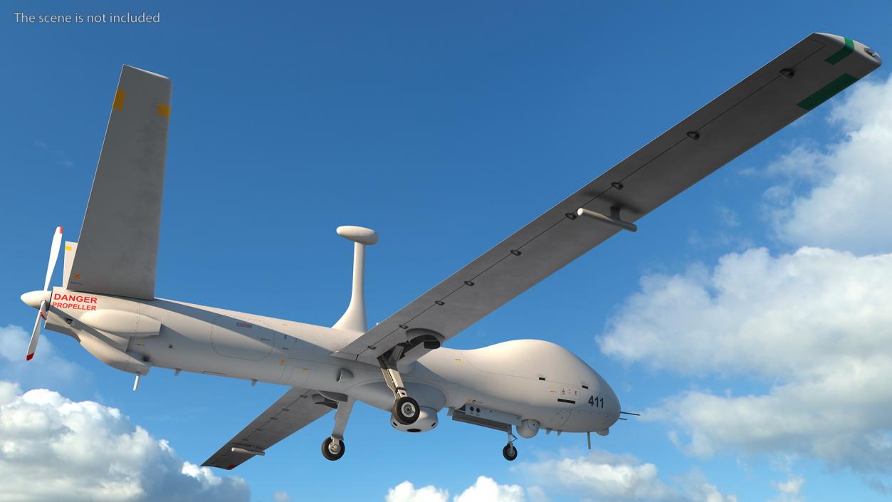 Elbit Hermes 900 UAV Rigged 3D