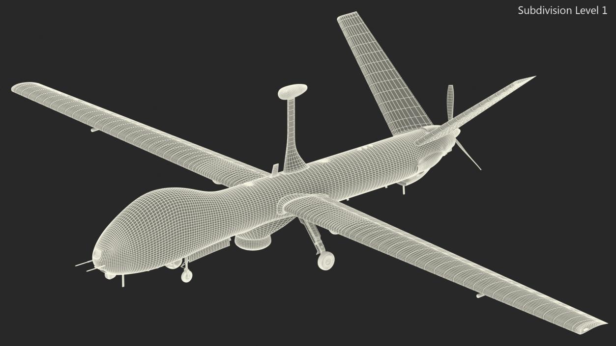 Elbit Hermes 900 UAV Rigged 3D