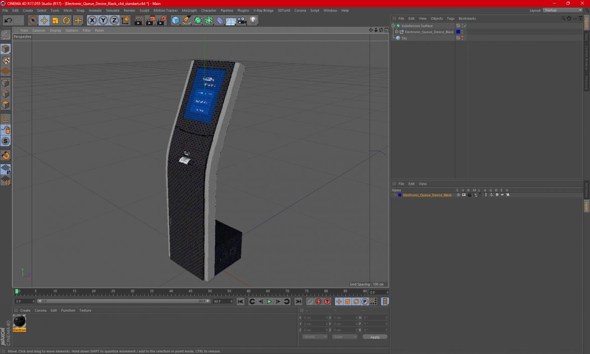 Electronic Queue Device Black 3D model