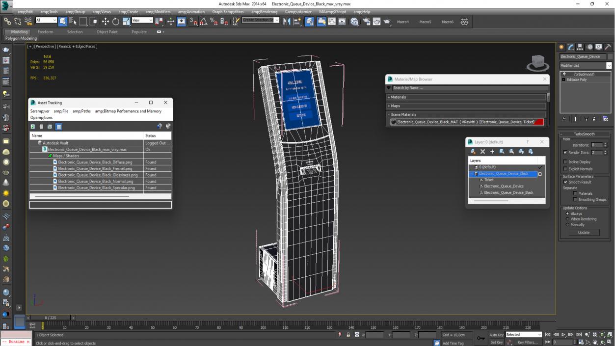 Electronic Queue Device Black 3D model