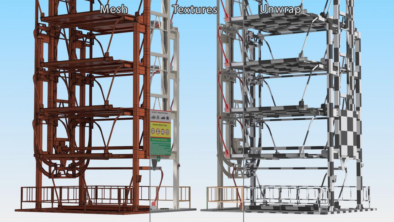 16 Place Rotary Car Parking Lift System 3D model