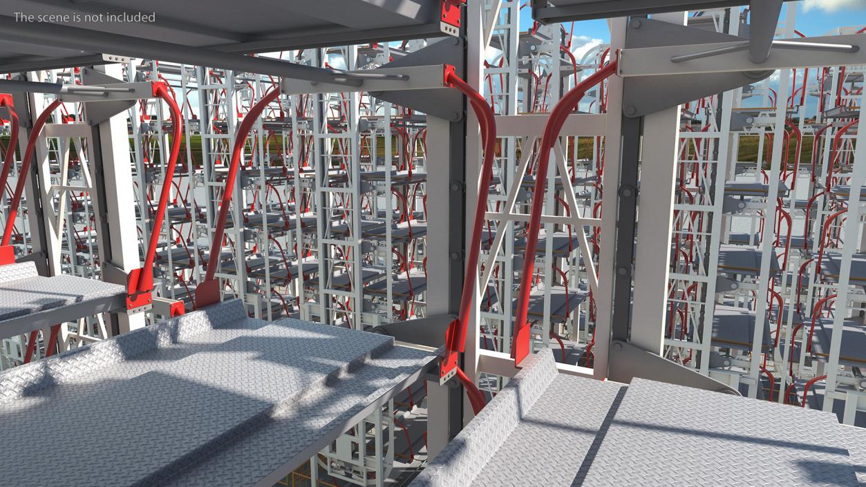 16 Place Rotary Car Parking Lift System 3D model